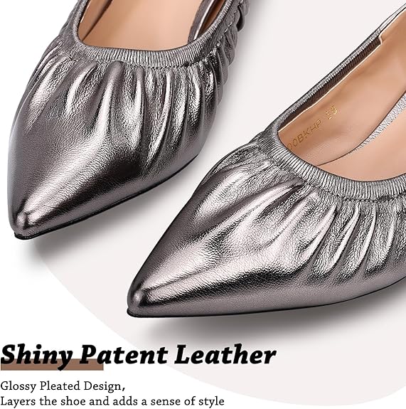 Shiny Pleated Slip-On High Heels