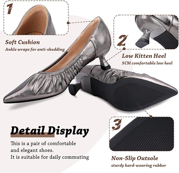 Shiny Pleated Slip-On High Heels