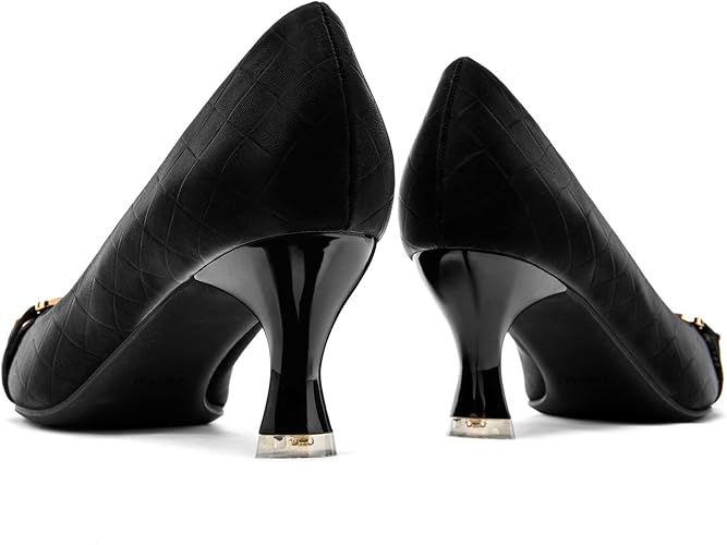 Elegant Square-Toe Metal Stiletto Pumps