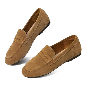 Zelaprox Women's Suede Loafers Brown
