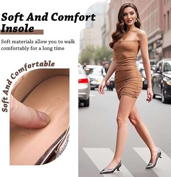 Shiny Pleated Slip-On High Heels