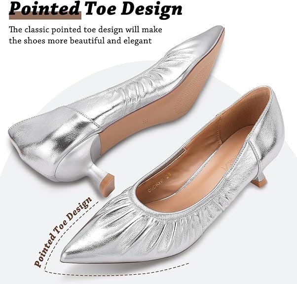 Shiny Pleated Slip-On High Heels