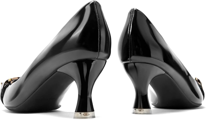 Elegant Square-Toe Metal Stiletto Pumps