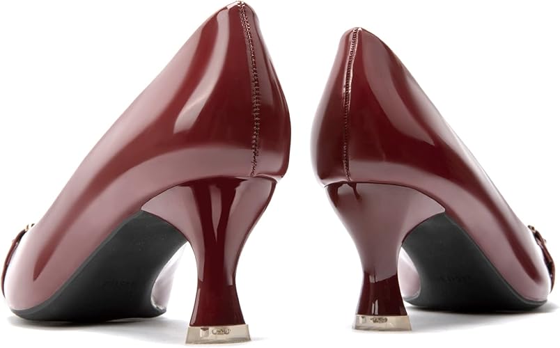 Elegant Square-Toe Metal Stiletto Pumps