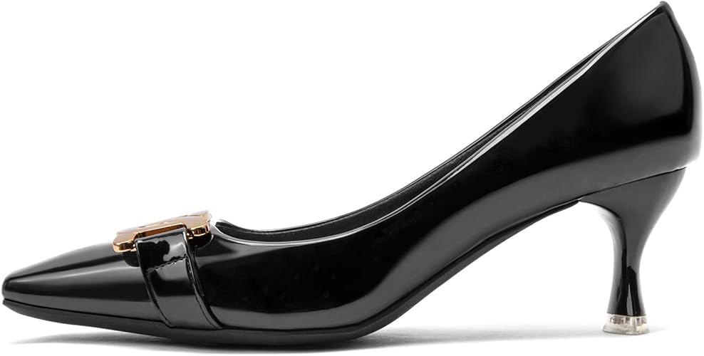 Elegant Square-Toe Metal Stiletto Pumps
