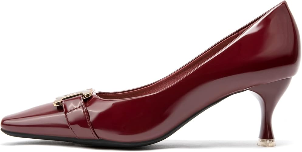 Elegant Square-Toe Metal Stiletto Pumps