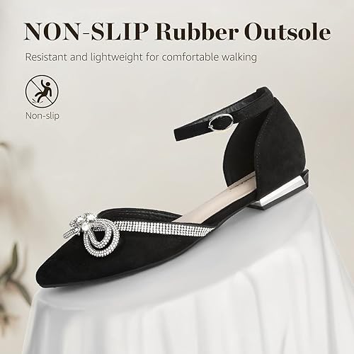 Pointed Toe Flat Rhinestone Butterfly Flats