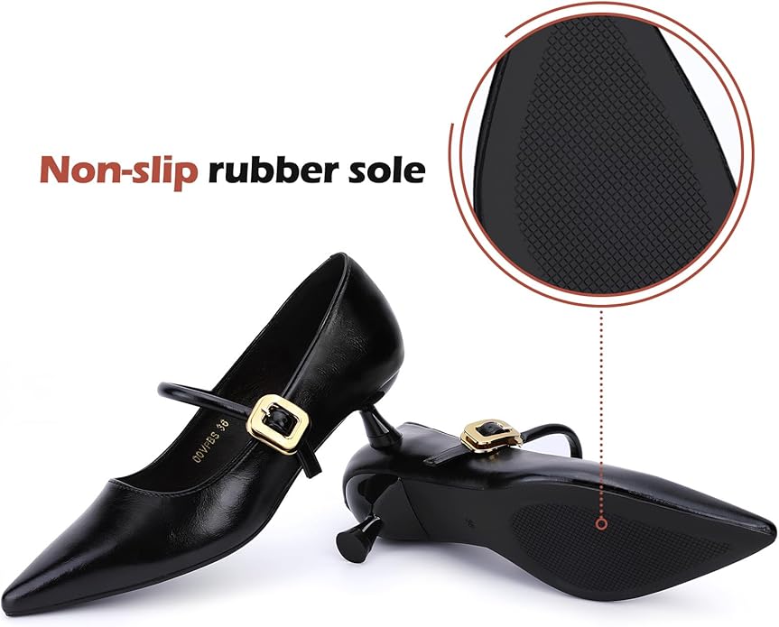 Pointed Toe Kitten Heel Mary Janes