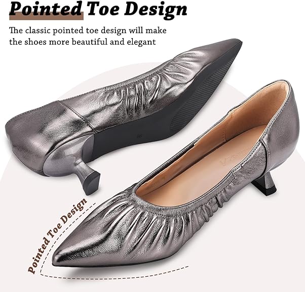 Shiny Pleated Slip-On High Heels