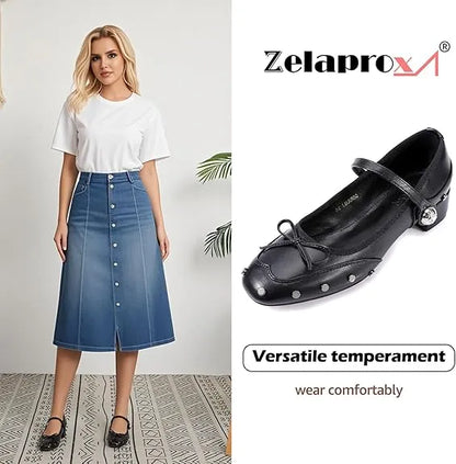 Studded Square Toe Mary Janes